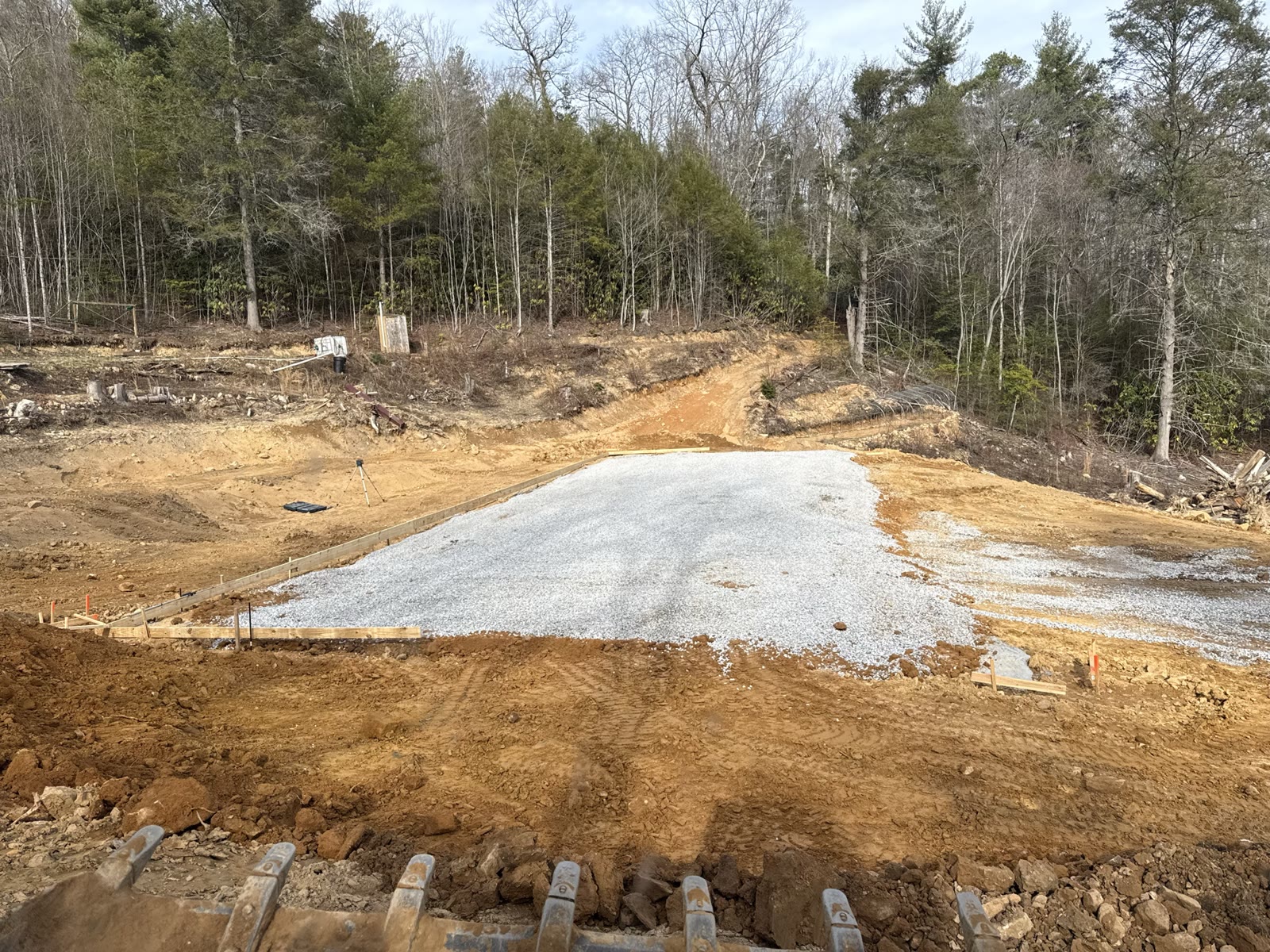 Site pad excavated and staged, ready for slab.