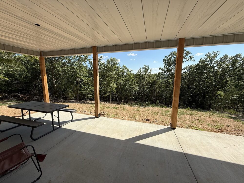 View from the rear patio out to the property.